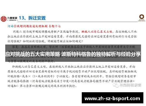应对挑战的五大实用策略 波斯特科格鲁的独特解析与经验分享 应对挑战的五大实用策略 波斯特科格鲁的独特解析与经验分享