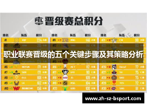 职业联赛晋级的五个关键步骤及其策略分析 职业联赛晋级的五个关键步骤及其策略分析