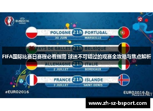 FIFA国际比赛日赛程必看指南 球迷不可错过的观赛全攻略与焦点解析